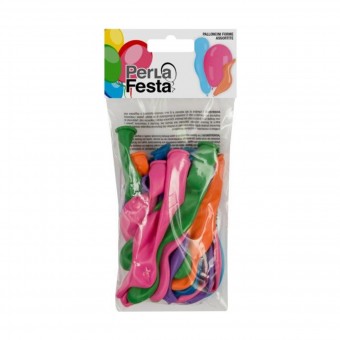 PERLA FESTA BUSTA 18 PALLONCINI FORMATI ASSORTITI, ACCESSORI FESTA - CANDELINE - PALLONCINI, S171390, 107467