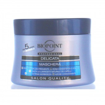 BIOPOINT PROFESSIONAL DELICATO MASCHERA 5 AZIONI PER TUTTI I TIPI DI CAPELLI VASO 250 ML, DOPO SHAMPOO, S010746, 13232