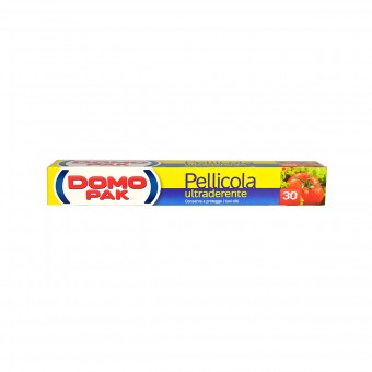 DOMOPAK PELLICOLA TRASPARENTE ULTRADERENTE - 30 METRI, AVVOLGENTI ALIMENTARI, S000962, 13771