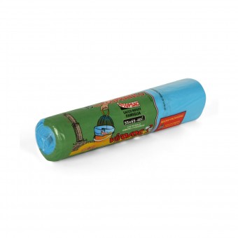 VIROSAC SACCOPRATICO AZZURRO 55X65 15PZ * STOPSAC *, SACCHETTI SPAZZATURA, S001923, 13932