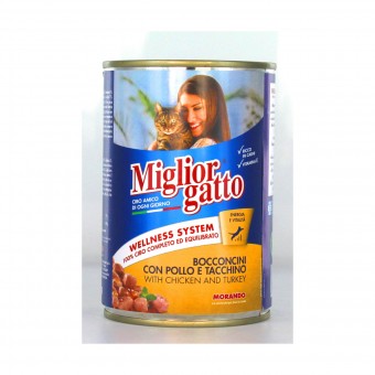 MIGLIOR GATTO BOCCONCINI POLLOeTACCHINO LATTINA 405 GRAMMI , NUTRIZIONE, S006623, 14429
