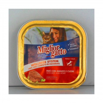 MIGLIOR GATTO PATE' MANZOeCUORE VASCHETTA 100 GRAMMI, NUTRIZIONE, S006395, 17232