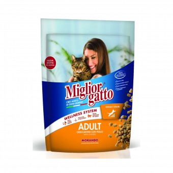 MIGLIOR GATTO ADULT CROCCANTINI POLLO BUSTA 400 GRAMMI, NUTRIZIONE, S006458, 26014