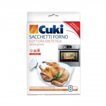 CUKI SACCHETTI FORNO COTTURA DIETETICA - 8 SACCHETTI - CM 25x38 MICROONDE E TRADIZIONALE, SACCHETTI / VASCHETTE ALIMENTARI, S010266, 42203