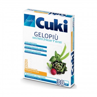 CUKI GELOPIÙ SACCHETTI FREEZER - FORMATO PICCOLO - 30 SACCHETTI - CM 18x28 , SACCHETTI / VASCHETTE ALIMENTARI, S002060, 42254