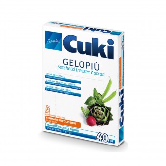 CUKI GELOPIÙ SACCHETTI FREEZER - FORMATO PICCOLISSIMO - 40 SACCHETTI - LT 0.7 - CM 17X22, SACCHETTI / VASCHETTE ALIMENTARI, S006637, 42260