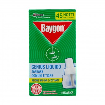 BAYGON GENIUS INSETTICIDA ZANZARE RICARICA LIQUIDA 45 NOTTI, INSETTICIDI VOLANTI, S004006, 43078