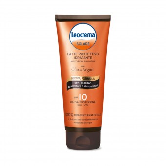 LEOCREMA SOLARE OLIO DI ARGAN LATTE IDRATANTE PROTETTIVO FP10 TUBO 200 ML, SOLARI, S153319, 45244