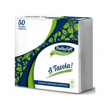 BULKYSOFT TOVAGLIOLI MISURA 38x38 2 VELI 50 PEZZI, TOVAGLIOLI CARTA, S139905, 48825