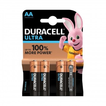 DURACELL ULTRA AA MX1500 STILO 1,5V ALKALINE BLISTER 4 PZ, PILE, S005000, 53768