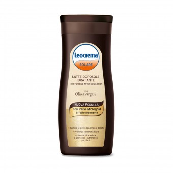 LEOCREMA SOLARE OLIO DI ARGAN CON PERLE MICROGOLD LATTE DOPOSOLE IDRATANTE 200 ML, SOLARI, S153331, 58324