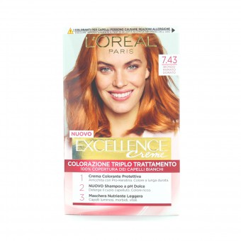 EXCELLENCE CREME COLOR 7,43 BIONDO DORATO RAMATO , COLORANTI, S008104, 69267