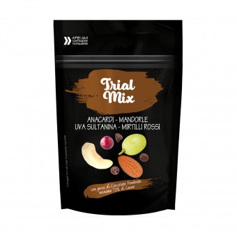 TRIAL MIX FRUTTA E GOCCIE DI CIOCCOLATO FONDENTE BUSTA 100 grammi, FRUTTA SECCA CONFEZIONATA, S157757, 69945