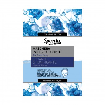 SPEEDY CARE MASCHERA VISO IN TESSUTO 2in1 LIFTANTE & TONIFICANTE ZAFFIRO E PEPTIDI, CURA VISO DONNA, S157530, 69974
