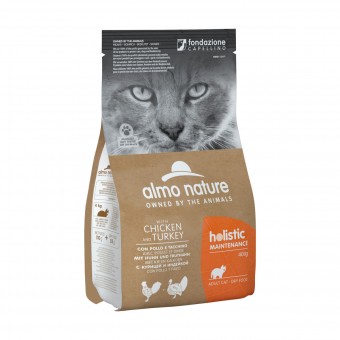 ALMO NATURE HOLISTIC MAINTENANCE GATTO - CROCCHETTE POLLO e TACCHINO SACCHETTO 400 grammi, NUTRIZIONE, S157419, 70000