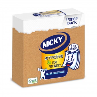 NICKY TOVAGLIOLI 33x33 3 VELI STRONG ECO FRIENDLY 30 PZ., TOVAGLIOLI CARTA, S156994, 70153
