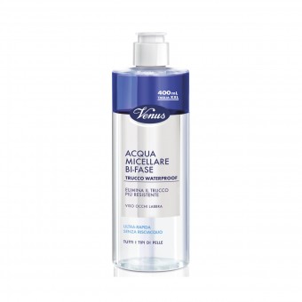 VENUS ACQUA MICELLARE BI-FASE TRUCCO WATERPROOF 400 ML , PULIZIA VISO DONNA, S156862, 70207