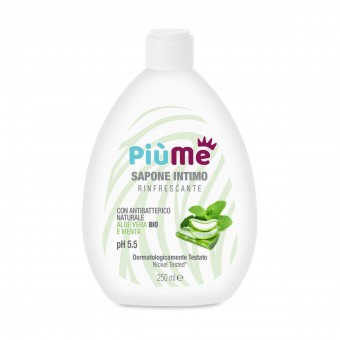 PIUME SAPONE INTIMO RINFRESCANTE CON ANTIBATTERICO NATURALE ALOE VARA BIO E MENTA 250 ML pH 5.5, IGIENE INTIMA, S156574, 70330
