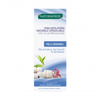 NAVURAVERDE CERA DEPILATORIA ROLL-ON PROFESSIONALE PELLI SENSIBILI OLIO DI COTONE, TEA TREE OIL & ZANTHALENE 100 ML, CERE DEPILATORIE, S156449, 70374