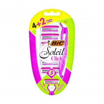 BIC RASOIO SOLEIL CLICK 1 RASOIO 3 LAME + 6 RICAMBI, LAME E RASOI PER DONNA, S155994, 70473