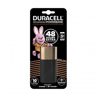 DURACELL POWERBANK CARICATORE PORTATILE PER CELLULARI 6700 mAh, PILE, S155714, 70582