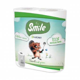 SMILE ECO LUCART ASCIUGATUTTO 2 MAXI 80 STRAPPI ROTOLI 2 VELI , ASCIUGAMANI E CARTA CASA, S155602, 70596