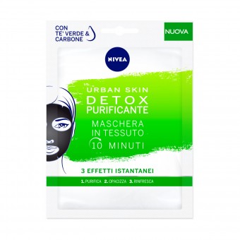 NIVEA MASCHERA IN TESSUTO URBAN SKIN DETOX PURIFICANTE 10 MINUTI, CURA VISO DONNA, S155450, 70618