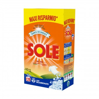 SOLE DETERSIVO BUCATO IN POLVERE BIANCO SPLENDENTE CON BICARBONATO FUSTONE 128 MISURINI, BUCATO LAVATRICE, S154837, 70772