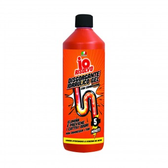 IO RISOLVO DISGORGANTE IDRAULICO GEL CON CANDEGGINA 1 LT , CURA E MANUTENZIONE SCARICHI, S154833, 70776