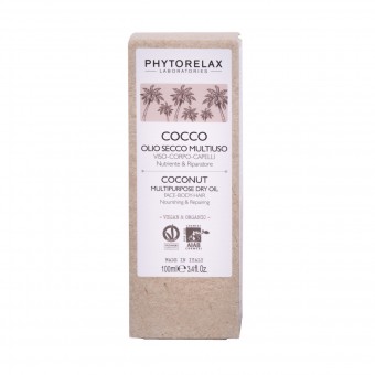 PHYTORELAX COCCO OLIO SECCO MULTIUSO VISO - CORPO - CAPELLI NUTRIENTE & RIPARATORE 100 ML, TRATTAMENTO CORPO, S154782, 70783