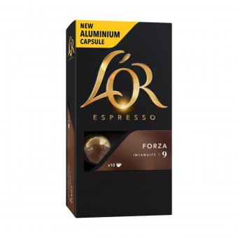 CAFFE' L'OR ESPRESSO FORZA INTENSITY 9 - 10 CAPSULE IN ALLUMINIO, CAFFE' IN CAPSULE, S154726, 70816