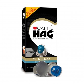 CAFFE' HAG CLASSICO DECAFFEINATO 6 - 10 CAPSULE IN ALLUMINIO , CAFFE' IN CAPSULE, S154725, 70817