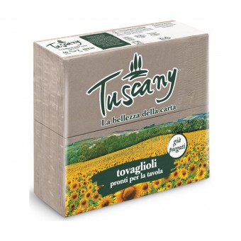 TUSCANY TOVAGLIOLI TORTORA 38x38 2 VELI 50 PEZZI PIEGATI, TOVAGLIOLI CARTA, S154689, 70821