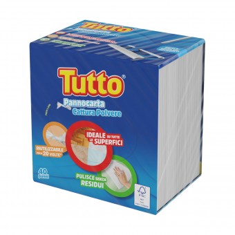 TUTTO PANNOCARTA 40 PANNI CATTURA POLVERE RIUTILIZZABILE, SCOPE / PANNI E ACCESSORI PAVIMENTI, S154115, 71077