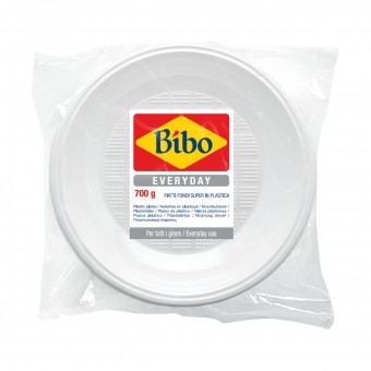BIBO 42 PIATTI FONDI BIANCHI SUPER IN PLASTICA DM 21,5cm 700 grammi, ACCESSORI TAVOLA USA E GETTA, S153407, 71304