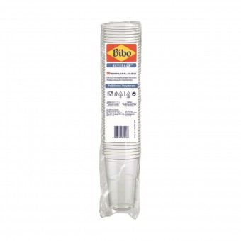 BIBO 50 BICCHIERI 250 CC TRASPARENTI POLYSTYRENE, ACCESSORI TAVOLA USA E GETTA, S153404, 71307