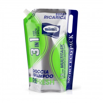 MIL MIL DOCCIA SHAMPOO 3 IN 1 VISO CORPO CAPELLI REFRESH BUSTA 1,5 LT, BAGNO/DOCCIA SCHIUMA, S153356, 71315