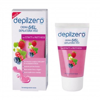 DEPILZERO CREMA GEL DEPILATORIA VISO CON ESTRATTO DI FRUTTI ROSSI 50 ML , CREME DEPILATORIE, S153222, 71322