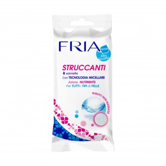 FRIA 8 SALVIETTE STRUCCANTI TECNOLOGIA MICELLARE NUTRIENTE, PULIZIA VISO DONNA, S153042, 71389