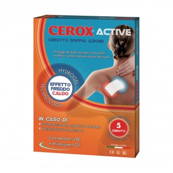 CEROX ACTIVE 5 CEROTTI DOPPIA AZIONE DOLORI MUSCOLARI, REUMATICI MISURA 10x14cm, MEDICAZIONE & PRONTO SOCCORSO, S152969, 71418