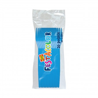 BIBO 20 FORCHETTE IN PLASTICA AZZURRA FESTACOLOR, ACCESSORI TAVOLA USA E GETTA, S152424, 71481