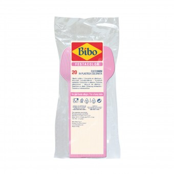 BIBO 20 CUCCHIAINI DESSERT IN PLASTICA ROSA FESTACOLOR, ACCESSORI TAVOLA USA E GETTA, S152418, 71487