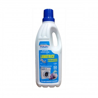 PIU' PULITO DETERSIVO LAVATRICE e BUCATO a MANO SUPER CONCENTRATO CON SGRASSATORE E AMORBIDENTE 50 LAVAGGI 2 LT , BUCATO LAVATRICE, S152314, 71505