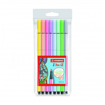 STABILO PEN 68 PASTEL 8 PENNARELLI COLORI ASSORTITI IN BLISTER , PENNE, MATITE, COLORI & CO, S152166, 71574