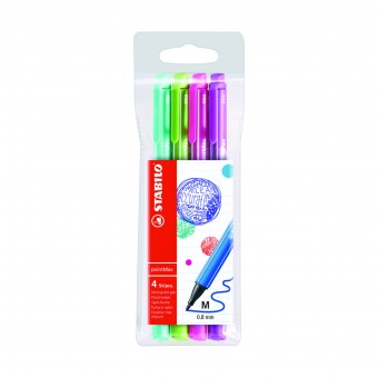 STABILO POINT MAX 4 PENNE PUNTA IN NYLON MEDIA 0.8 MM COLORI ASSORTITI IN BLISTER, PENNE, MATITE, COLORI & CO, S152156, 71581