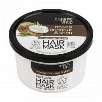 ORGANIC SHOP MASCHERA CAPELLI IDRATANTE COCONUT & SHEA 250 ML, DOPO SHAMPOO, S151941, 71705