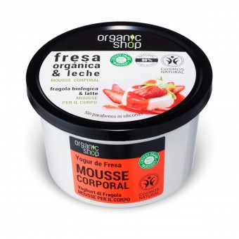 ORGANIC SHOP MOUSSE CORPO IDRATANTE FRAGOLA & LATTE VASO 250 ML , TRATTAMENTO CORPO, S151864, 71742