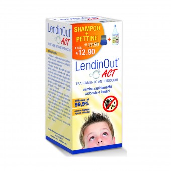 LENDINOUT ACT SHAMPOO TRATTAMENTO ANTIPIDOCCHI 150 ML + PETTINE, MEDICAZIONE & PRONTO SOCCORSO, S151714, 71803