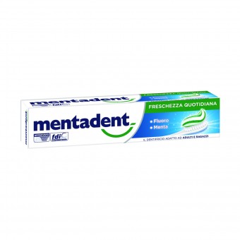 MENTADENT DENTIFRICIO FRESCHEZZA QUOTIDIANA FLUORO E MENTA 100 ML, DENTIFRICI, S151556, 71844