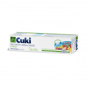 CUKI SACCHETTI APRI & CHIUDI ERMETICI CON CURSORE GRANDE 3 LT CM 27x25 10 PZ, SACCHETTI / VASCHETTE ALIMENTARI, S151187, 71944